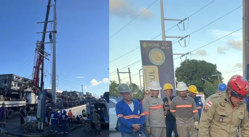 Trabalhador que sofreu queda de 10 metros recebe socorro em Manaus