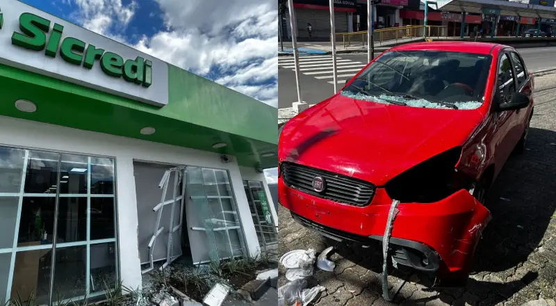 Homem é preso após pegar carro da mãe em arrombamento a Sicredi