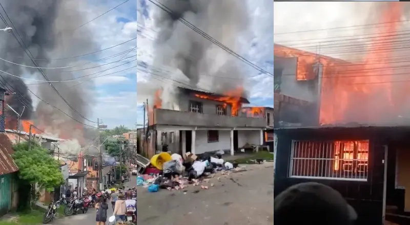 Incêndio de grandes proporções destrói casas e assusta moradores em Coari