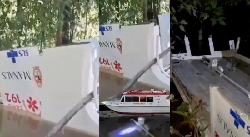 Ambulancha do SAMU que havia sido roubada é encontrada em Igarapé