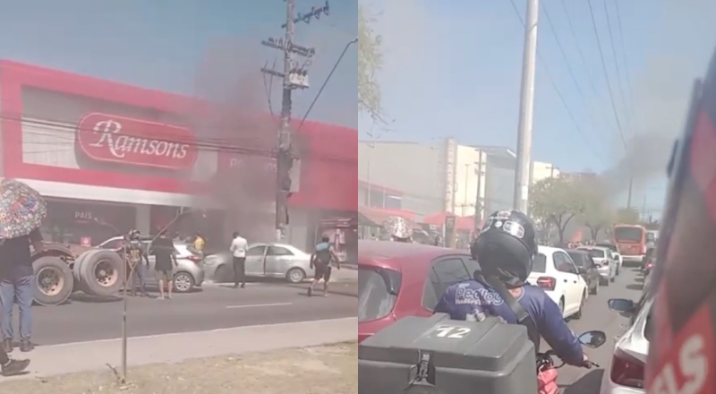 Incêndio em frente da Ramsons na Avenida Grande Circular afeta trânsito