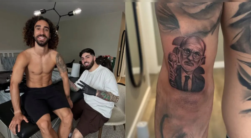 Promessa paga: Cucurella tatua técnico após conquista mundial