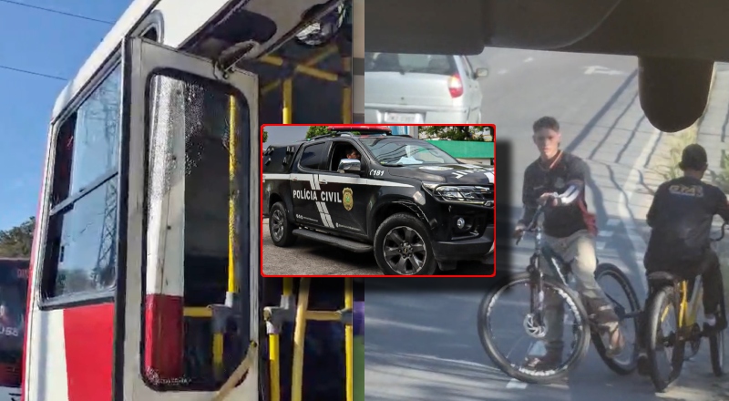 Após causar danos em ônibus da capital, dupla é detida pela polícia
