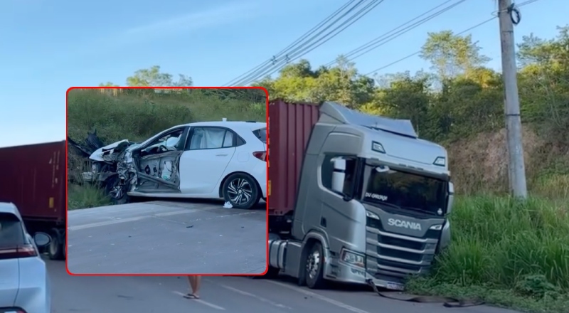 Acidentes deixam a BR-174 bloqueada e geram grande congestionamento