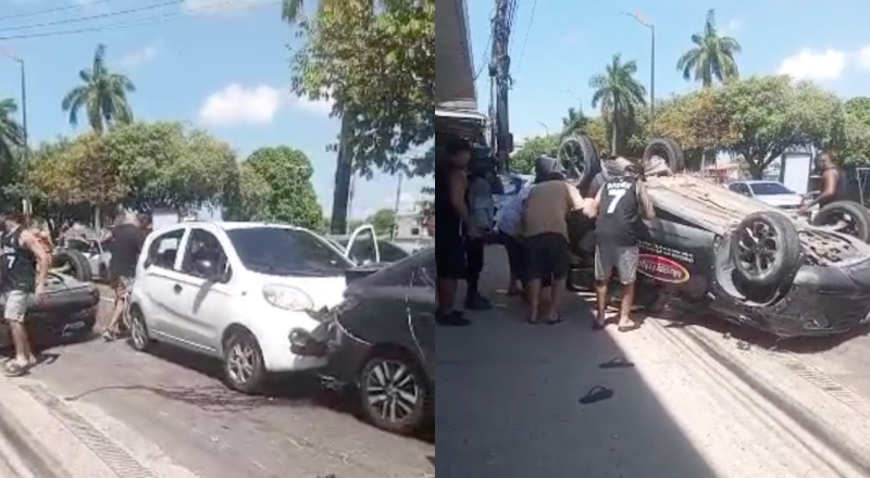 Acidente de trânsito envolvendo 3 carros no Japiim mobiliza resgate
