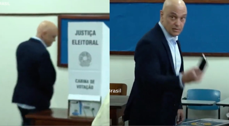 Sem dar entrevistas, Alexandre de Moraes vota em São Paulo com segurança