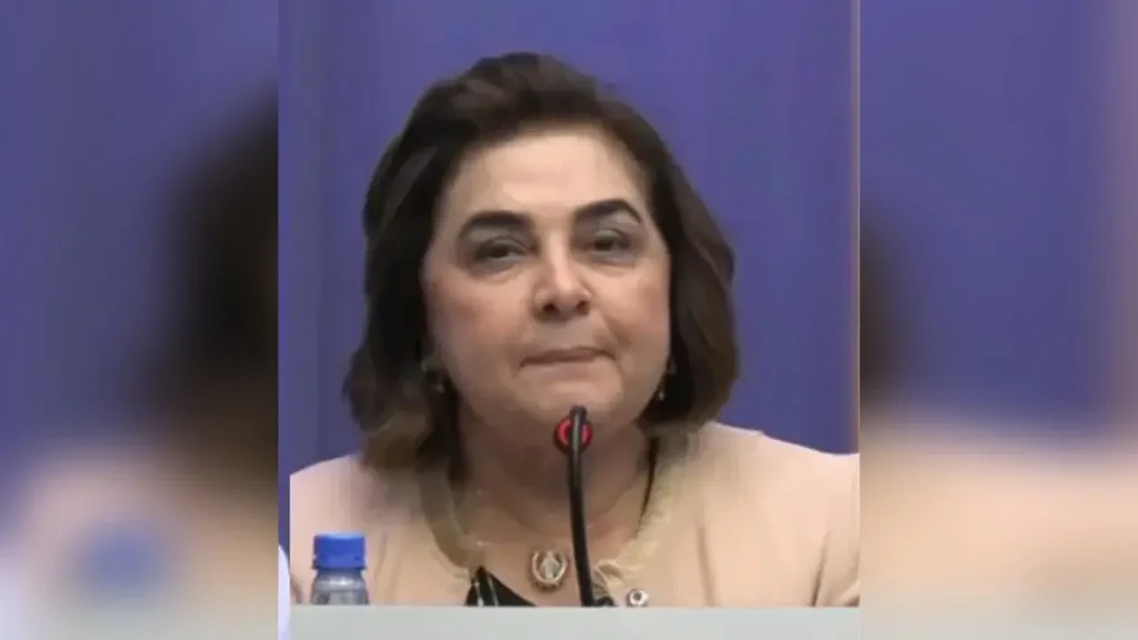 Maria do Carmo durante entrevista